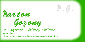 marton gozony business card